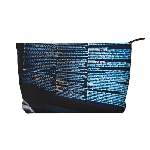 Make-up-Tasche aus glänzendem silberfarbenem Glitzer, für Reisen und den täglichen Gebrauch, stilvolle Tasche, Geldbörse, Kosmetiktasche, Organizer für Damen, Programmiercode, Einheitsgröße von ULKMFFCF