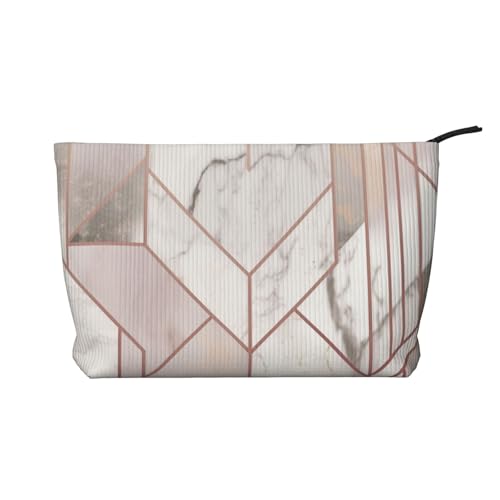 Make-up-Tasche aus glänzendem silberfarbenem Glitzer, für Reisen und den täglichen Gebrauch, stilvolle Tasche, Geldbörse, Kosmetiktasche, Organizer für Damen, Rotgoldener Marmor-Hintergrund von ULKMFFCF