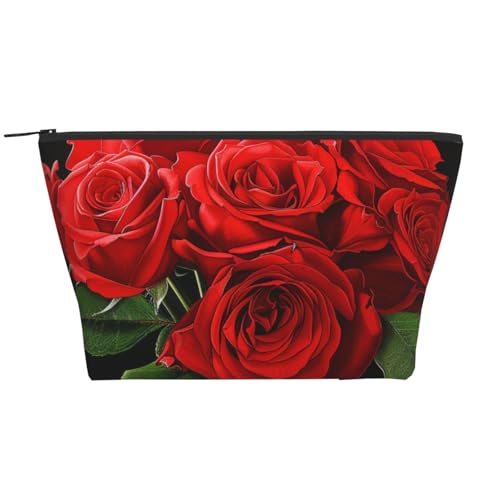 Trapez-Make-up-Tasche für Damen und Mädchen, großes Fassungsvermögen, tragbare Reise-Kosmetiktasche, Make-up-Tasche, Organizer, Schwarz , Einheitsgröße, Kosmetiktasche von ULKMFFCF