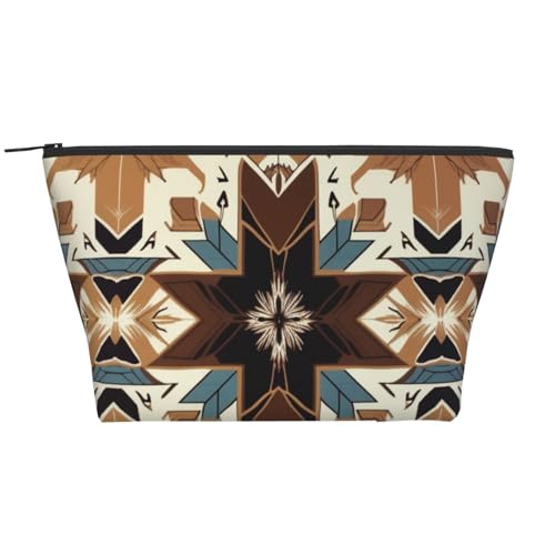 Trapez-Make-up-Tasche für Damen und Mädchen, großes Fassungsvermögen, tragbare Reise-Kosmetiktasche, Make-up-Tasche, Organizer, Schwarz , Einheitsgröße, Kosmetiktasche von ULKMFFCF