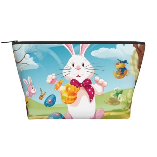 Trapez-Make-up-Tasche für Damen und Mädchen, großes Fassungsvermögen, tragbare Reise-Kosmetiktasche, Make-up-Tasche, Organizer, Schwarz , Einheitsgröße, Kosmetiktasche von ULKMFFCF