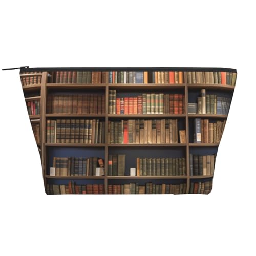 Trapez-Make-up-Tasche für Damen und Mädchen, großes Fassungsvermögen, tragbare Reise-Kosmetiktasche, Make-up-Tasche, Organizer, Schwarz , Einheitsgröße, Kosmetiktasche von ULKMFFCF