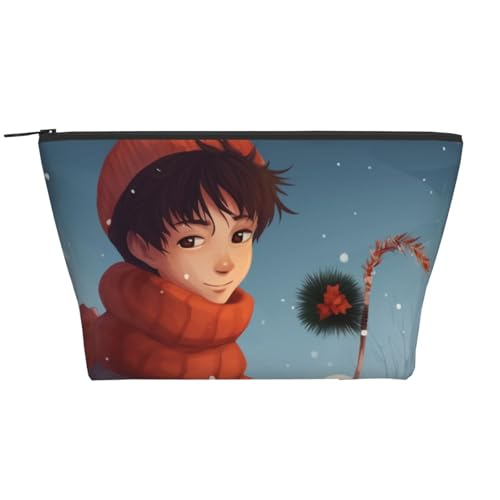 Trapez-Make-up-Tasche mit Flamingo-Ananas-Druck, für Damen und Mädchen, große Kapazität, tragbare Reise-Kosmetiktasche, Make-up-Tasche, Organizer, Frohe Weihnachten Cartoon, Einheitsgröße von ULKMFFCF