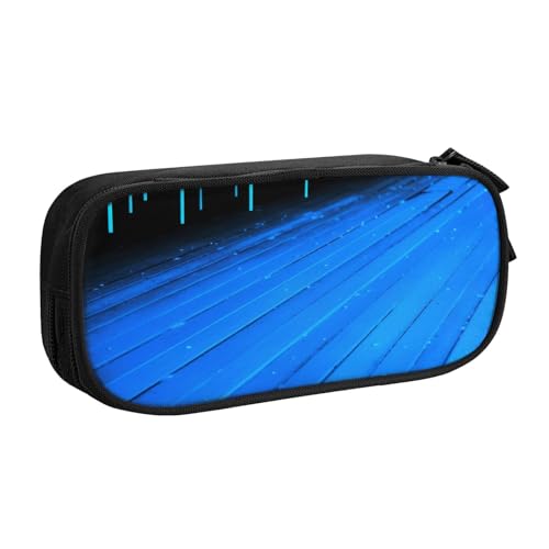 ULKMFFCF Blue Line Federmäppchen mit Reißverschluss, für Schule, Büro, Reisen und Make-up, Schwarz, Schwarz , Einheitsgröße, Schulranzen von ULKMFFCF