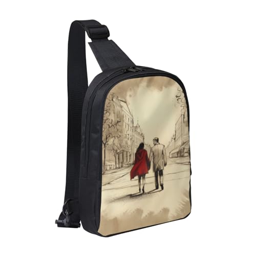 ULKMFFCF Couple in Love Walking Printed Sling Bag for Men Women Waterproof Chest Shoulder Cross Body Bag Messenger Bag ULKMFFCF Couple in Love Walking Printed Sling Bag for Men Women Waterproof Chest Shoulder Cross Body Bag Messenger Bag von ULKMFFCF