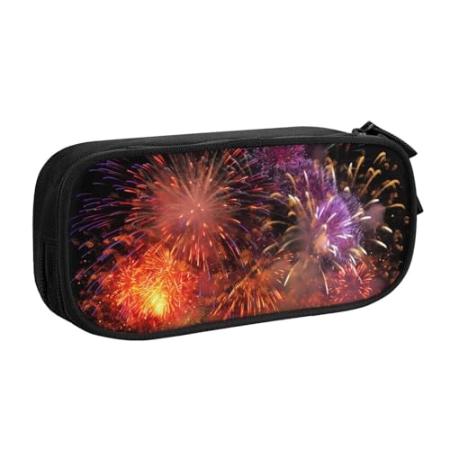 ULKMFFCF Federmäppchen mit 3D-Aufdruck "Explosion Firework", Schwarz – niedliche Schüler-Schreibwaren-Tasche mit Reißverschluss für Schule, Büro, Reisen und Make-up, Schwarz , Einheitsgröße von ULKMFFCF