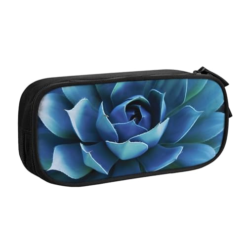 ULKMFFCF Federmäppchen mit Blumenmotiv, mit blauem Blumenmuster, Schwarz – niedliche Schüler-Schreibwaren-Tasche mit Reißverschluss für Schule, Büro, Reisen und Make-up, Schwarz , Einheitsgröße von ULKMFFCF