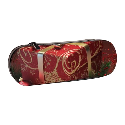 ULKMFFCF Federmäppchen mit niedlichem Schneemann-Motiv, bedruckt, aus PU-Leder, für Studenten, Schreibwaren, für Schule, Büro, Reisen und Make-up, Weihnachts-Geschenkbox, Einheitsgröße, Schulranzen von ULKMFFCF