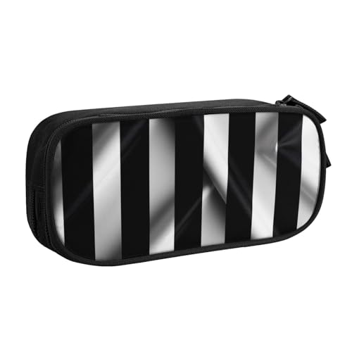 ULKMFFCF Federmäppchen mit schwarz-weißen Streifen, Kunstdruck, Schwarz – niedliche Schüler-Schreibwaren-Tasche mit Reißverschluss für Schule, Büro, Reisen und Make-up, Schwarz , Einheitsgröße von ULKMFFCF
