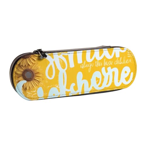 ULKMFFCF Hello Hawaii bedrucktes Hartschalen-Federmäppchen, Stiftetasche – PU-Leder, Studenten, Schreibwaren-Tasche, Stiftebox für Schule, Büro, Reisen und Make-up, Schönes Hello Sunshine von ULKMFFCF