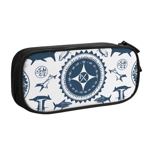 ULKMFFCF Supernatural Symbole Federmäppchen mit Cartoon-Motiv, schwarz, niedliches Federmäppchen für Studenten, Schreibwaren, Federmäppchen mit Reißverschluss, für Schule, Büro, Reisen und Make-up von ULKMFFCF