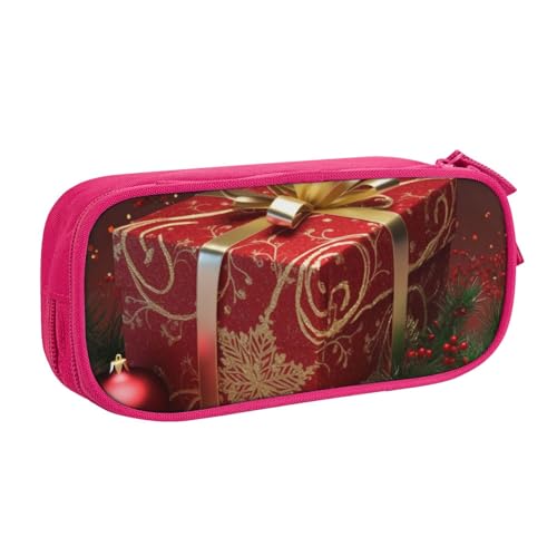 ULKMFFCF Weihnachts-Geschenkbox, bedrucktes Federmäppchen, schwarz, niedliches Federmäppchen für Studenten, Schreibwaren, Federmäppchen mit Reißverschluss, für Schule, Büro, Reisen und Make-up, rose von ULKMFFCF