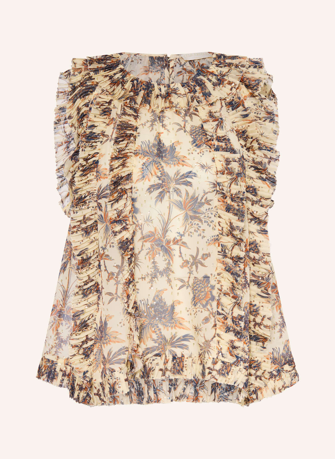 Ulla Johnson Blusentop Sabra Aus Seide Und Mit Glitzergarn beige von ULLA JOHNSON