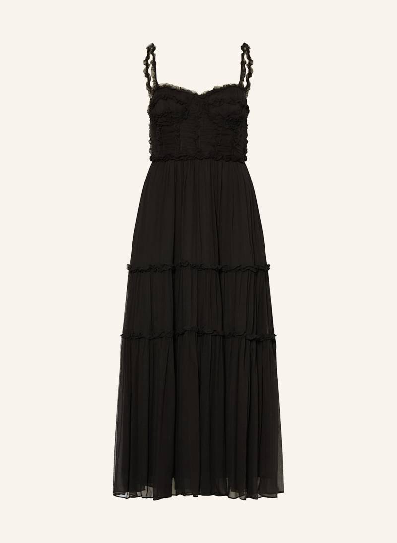 Ulla Johnson Seidenkleid Talitha Mit Rüschen schwarz von ULLA JOHNSON