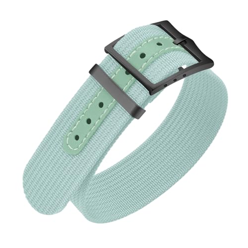 ULLCHRO Nylon-Uhrenarmband, 20 mm, 22 mm, Nylon-Uhrenarmband, Ersatzband, Nato-Armband, atmungsaktiv, Militär-Uhrenarmbänder für Herren, weiche, elastische Uhrenarmbänder mit schwarzer Schnalle, 20 mm von ULLCHRO
