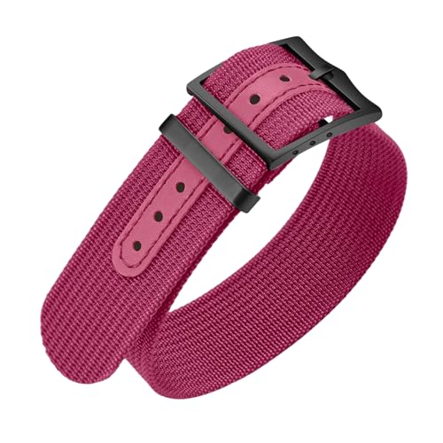 ULLCHRO Nylon-Uhrenarmband, 20 mm, 22 mm, Nylon-Uhrenarmband, Ersatzband, Nato-Armband, atmungsaktiv, Militär-Uhrenarmbänder für Herren, weiche, elastische Uhrenarmbänder mit schwarzer Schnalle (20 mm von ULLCHRO
