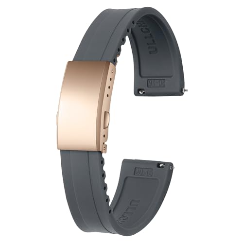 ULLCHRO Uhrenarmband 20 mm Weiches Armband für Uhr Kautschuk Ersatzarmband Smartwatch 22mm Herren Silikon Uhrenband (20mm, Dunkelgrau) von ULLCHRO