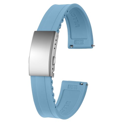 ULLCHRO Uhrenarmband 20 mm Weiches Armband für Uhr Kautschuk Ersatzarmband Smartwatch 22mm Herren Silikon Uhrenband (20mm, Hellblau) von ULLCHRO