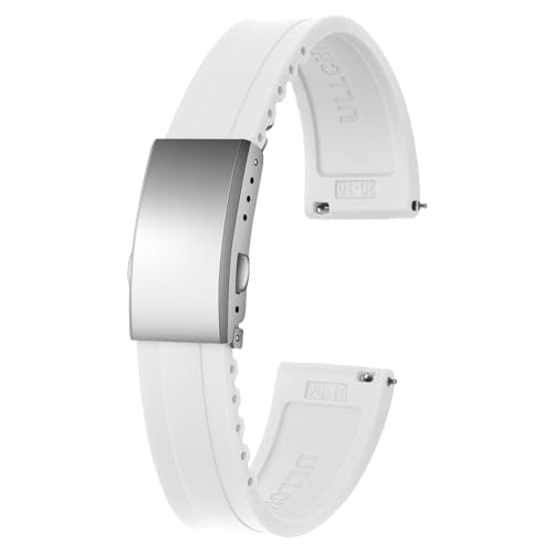 ULLCHRO Uhrenarmband 20 mm Weiches Armband für Uhr Kautschuk Ersatzarmband Smartwatch 22mm Herren Silikon Uhrenband (20mm, Weiß) von ULLCHRO