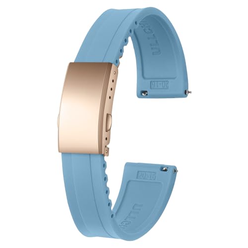 ULLCHRO Uhrenarmband 20 mm Weiches Armband für Uhr Kautschuk Ersatzarmband Smartwatch 22mm Herren Silikon Uhrenband (22mm, Hellblau) von ULLCHRO