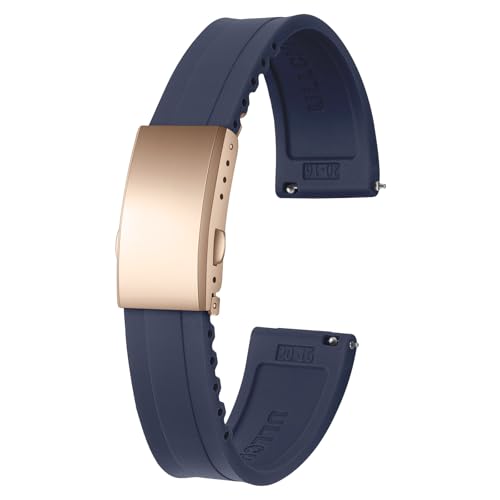 ULLCHRO Uhrenarmband 20 mm Weiches Armband für Uhr Kautschuk Ersatzarmband Smartwatch 22mm Herren Silikon Uhrenband (22mm, Marineblau) von ULLCHRO