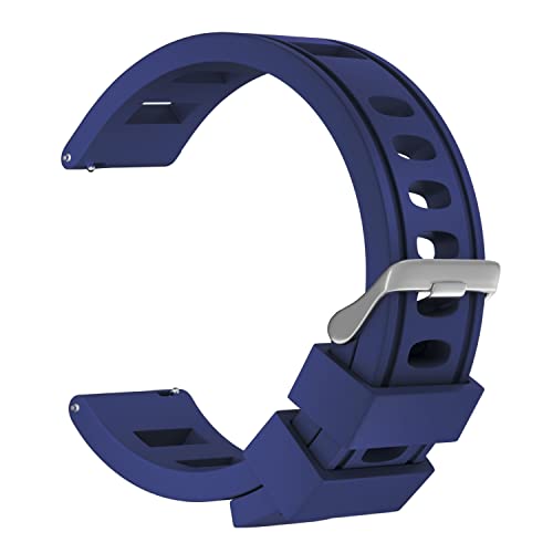 ULLCHRO Unisex Kautschuk Armband mit Edelstahl Silber Faltschließe 22mm Navy Blau ULLCHRO Unisex Kautschuk Armband mit Edelstahl Silber Faltschließe 22mm Navy Blau von ULLCHRO