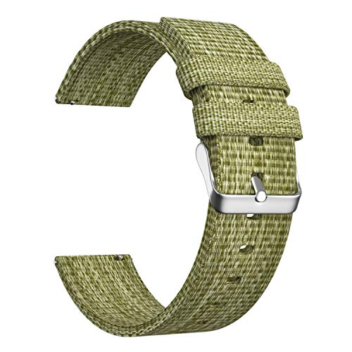 ULLCHRO Unisex Nylon Armband mit Edelstahl Schnalle 16mm Grün Silber von ULLCHRO