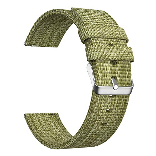 ULLCHRO Unisex Nylon Armband mit Edelstahl Schnalle 20mm Grün Silber von ULLCHRO