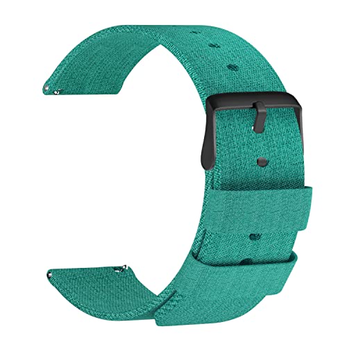 ULLCHRO Unisex Nylon Armband mit Edelstahl Schwarz Schnalle 20mm Grün von ULLCHRO