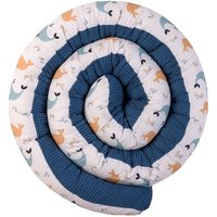 Ullenboom Baby Bettschlange Waffelpique Blau Wale 300 cm von ULLENBOOM