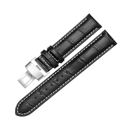 ULLiaN Leder-Uhrenarmband, 22 mm, Lederarmband mit Edelstahl-Schnalle, 18 mm, Leder von ULLiaN