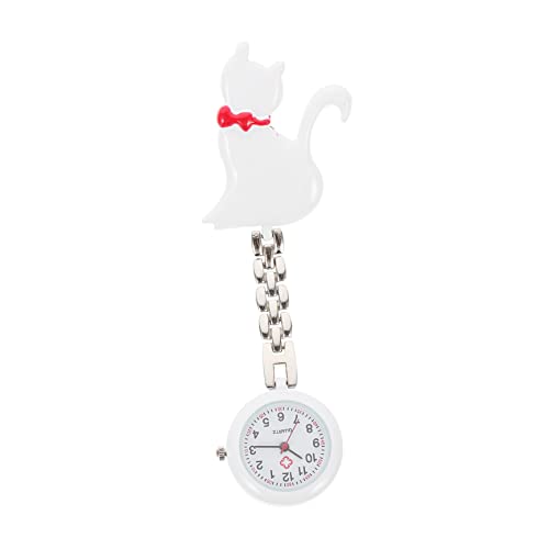 ULTECHNOVO Krankenschwester Taschenuhr Mit Clip Quarz Hängeuhr Im Katzen Design Edelstahl Präzise Und Langlebig Pflegeuhr Für Damen Für Ärzte Und Pflegepersonal von ULTECHNOVO