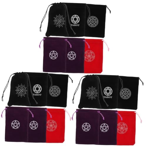 ULTECHNOVO 18 STK Tarot-Tasche Mit Kordelzug Geheimnisvolle Tasche Stofftasche Für Tarotkarten Aufbewahrungstasche Für Tarotkarten Kartenorganisator Geschenk Kleine Stofftasche Flanell von ULTECHNOVO