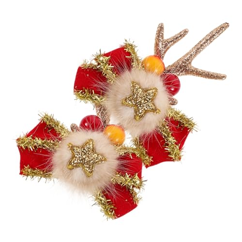 ULTECHNOVO 2stücke Rentiergeweih-haarnadeln Mit Schleifen Weihnachts-haarspangen Für Frauen Und Mädchen Vielseitige Haaraccessoires Für Feiertage Und Partys von ULTECHNOVO