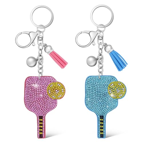 ULTECHNOVO 2stücke Funkelnder Schlüsselanhänger Mit Strass Für Pickleball- Glänzender Taschenanhänger Als Dekoratives Accessoire Für Sportpartys Und von ULTECHNOVO