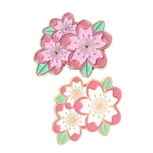 ULTECHNOVO 2 Stück Kirschblüten Brosche Blumenbroschen Broschenclips Legierung Anstecknadel Blumen Anstecknadeln Für Damen Mantelbrosche Damen Anstecknadeln Schalclips Anzug von ULTECHNOVO