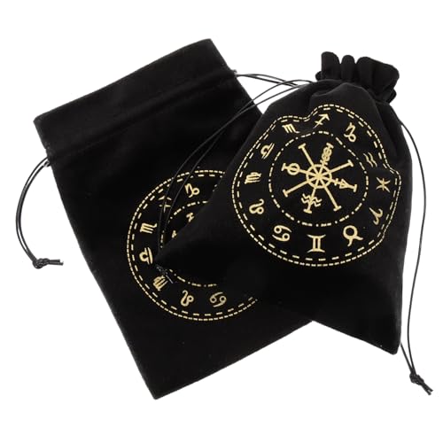 ULTECHNOVO 2st Tarot-Aufbewahrungstasche Beutel Mit Kordelzug Schmuckbeutel Kordelzug Wicca-geschenktüte Tarot-Tragetasche Aufbewahrungstasche Für Würfel Tarot-Beutel Mini Flanell Rolltasche von ULTECHNOVO