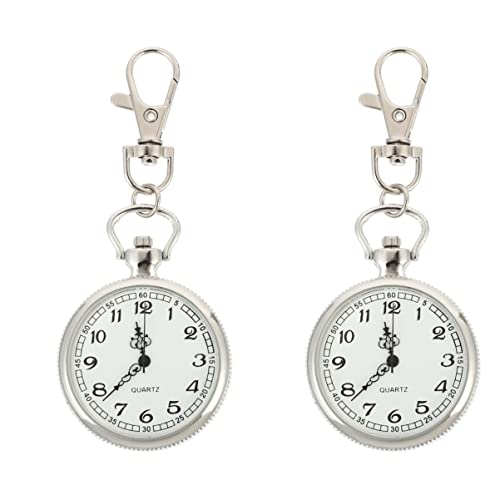 ULTECHNOVO Blumendekorationen 2 STK Prüfungsformular Für Krankenpfleger Anstecknadel Für Männer Clip-taschenuhren Abzeichen Uhr Pflege Taschenuhr Automatisch Spule Rostfreier Stahl Weiß von ULTECHNOVO
