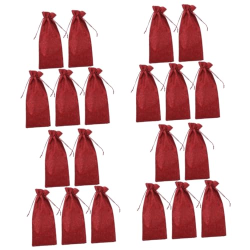 ULTECHNOVO 20stücke Weinflaschenbeutel Aus Elegante Geschenktaschen Mit Kordelzug Für Hochzeiten Geburtstage Und Feiertage Wiederverwendbare Weinverpackung Weinrot von ULTECHNOVO