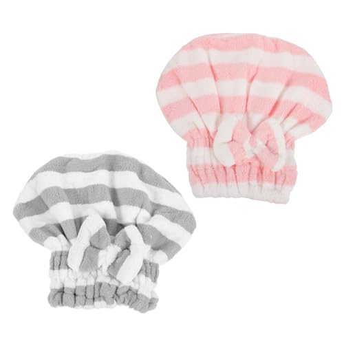 ULTECHNOVO 2Stücke Saugfähige Trockenhaarkappe Mikrofaser Handtuch Turban für Schnelles Trocknen für Zuhause Reisen und Beim Elastisches Design für Sicheren Halt Super von ULTECHNOVO
