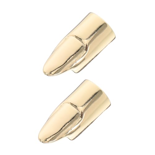 ULTECHNOVO 2stücke Abnehmbare Metall Fingernagelringe Für Frauen Stylische Nagel-kappen Ringe Für Partys Und Alltag Punk Fingerringe Wiederverwendbar Verstellbar Goldfarben von ULTECHNOVO