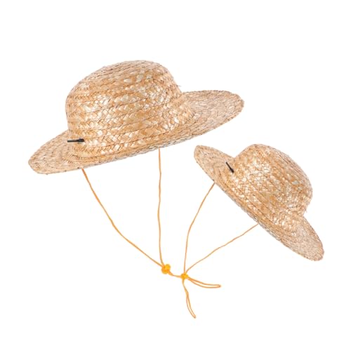 ULTECHNOVO 2stücke Strand-strohhüte Für Junge Mädchen Unbedruckte Sommerhüte Aus Naturmaterialien Krempe Für Sonnenschutz Handgefertigt Für Junge Mädchen Und Kleinkinder Im Freien von ULTECHNOVO