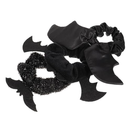 ULTECHNOVO 3Stücke Halloween Haargummis für Frauen Elastische Pferdeschwanzhalter mit Bat Design Haarschmuck für Festliche Anlässe für Halloween Dekoration von ULTECHNOVO