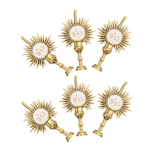 ULTECHNOVO 6 Stück Religiöse Brosche Erstkommunion Dekorationen Krawattennadel Zur Erstkommunion Anstecker Zur Erstkommunion Kelchschmuck Kelchnadel Zur Erstkommunion Golden Zinklegierung von ULTECHNOVO