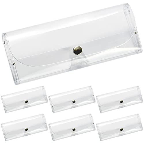 ULTECHNOVO 7 TLG. Brillenetui Hartes Brillenetui Transparentes Kunststoff-Brillenschutzetui Mit Magnetknopf Für Damen Herren von ULTECHNOVO