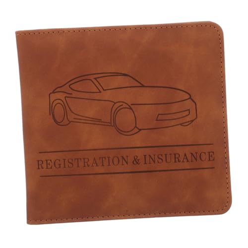 ULTECHNOVO Auto-Ordner RFID-Fall RFID-kartenhüllen Organizer Für Handschuhfach Autogutachter Innenausstattung Autos Schwarzes Autoinnenzubehör -geldbörsen Kartenorganisator Pu Brown von ULTECHNOVO