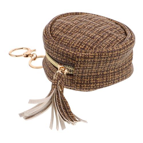 ULTECHNOVO Car Key Case Mit Quaste Und Handgelenk-geldbörse Für Frauen Süße Schlüsselanhänger-hülle Praktischer Schlüsselring Und Mini-Zipper-Pouch von ULTECHNOVO