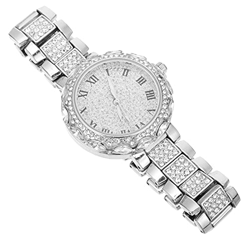 ULTECHNOVO 1stk Anschauen Diamantuhren Für Damen Dekorative Uhr Armbanduhren Frauen Uhren Damenuhren Strass-Armbanduhr Schüler Schauen Zu Strass Armbanduhr Mädchen Stahl Silberne Uhr Student von ULTECHNOVO