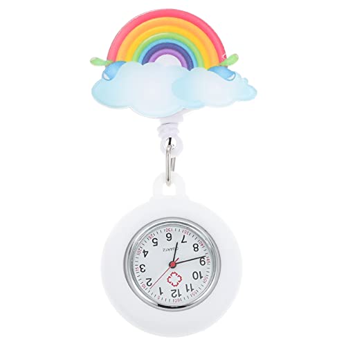 ULTECHNOVO 3stücke Clip Tragbare Regenbogen Taschenuhr Mit Silikonabdeckung Wasserfestes Design Für Krankenschwestern Und Pflegekräfte Für Täglichen Einsatz Und Leicht Zu Reinigen von ULTECHNOVO