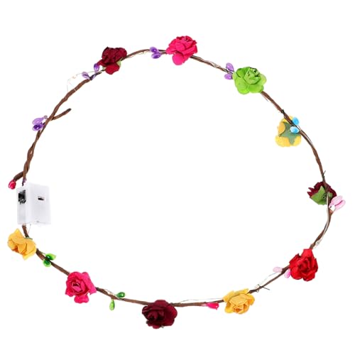 ULTECHNOVO Leuchtendes Blumenkranz Stirnband aus LED Bunte Haaraccessoires für Damen Modisches Festival Design mit Mehreren Lichtern für Geburtstagsfeiern und Karneval von ULTECHNOVO
